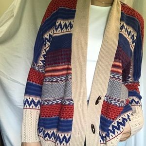 Tribal Print Cardigan Sweater